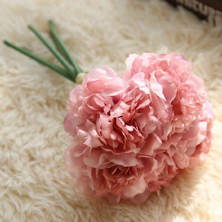 Hjemix | Elegant Peony Silke Blomst Bunt - Sett av 5 Hoder
