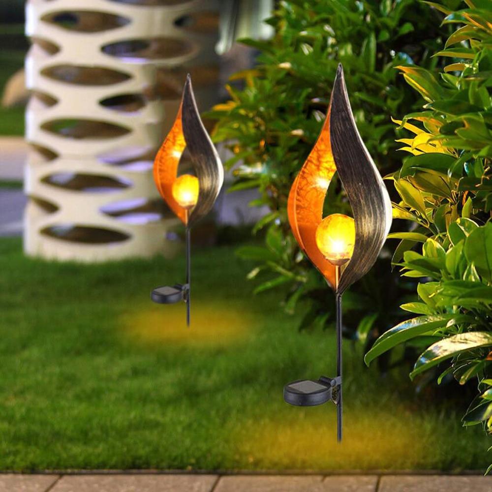 Hjemix | IgnisLuxe LED Hagebelysning med Kunstig Flammeutseende | Solcelledrevet | Stemningsfull Utendørsbelysning | Dekor for Hage og Terrasse