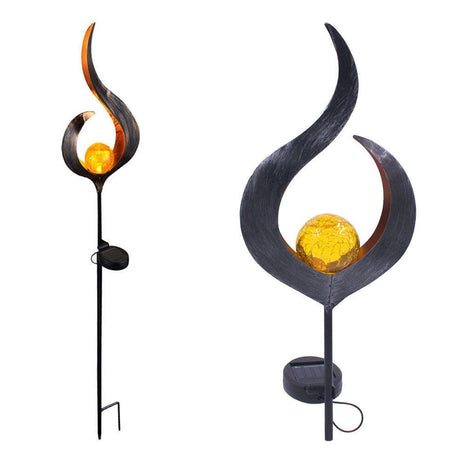 Hjemix | IgnisLuxe LED Hagebelysning med Kunstig Flammeutseende | Solcelledrevet | Stemningsfull Utendørsbelysning | Dekor for Hage og Terrasse