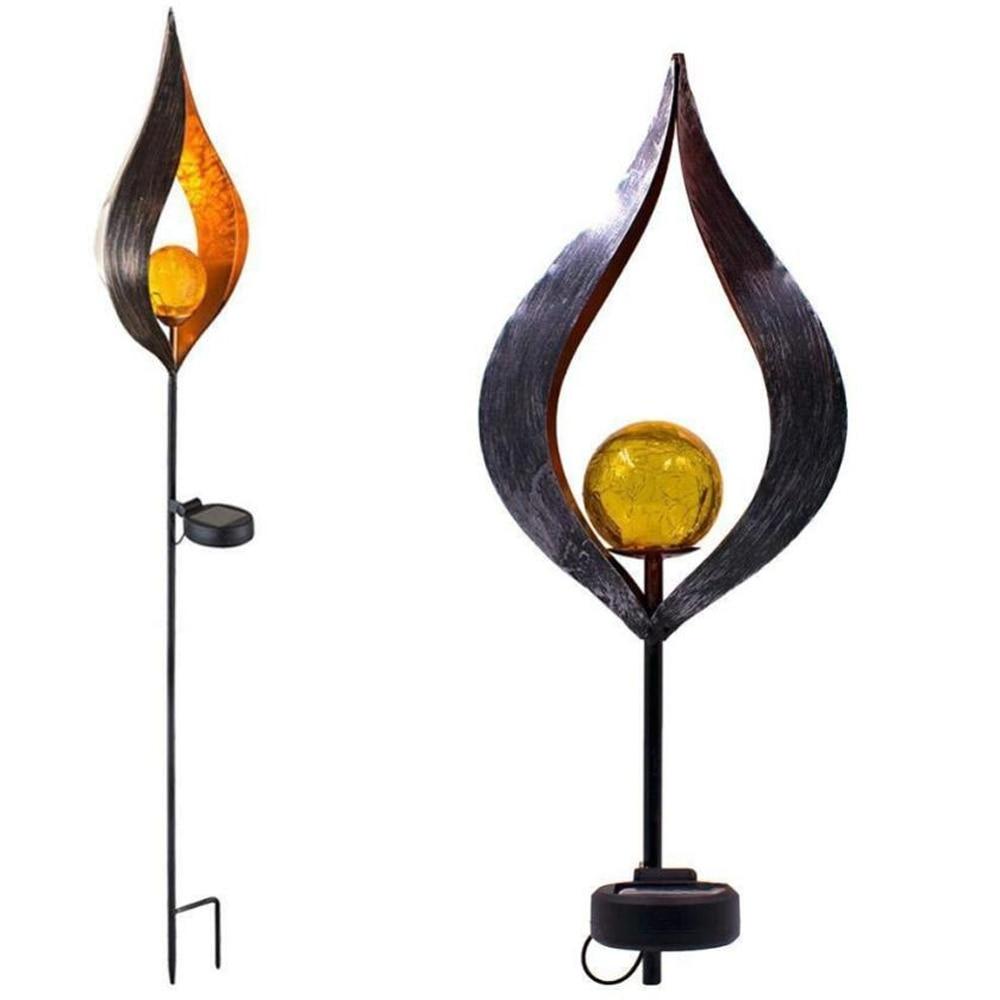 Hjemix | IgnisLuxe LED Hagebelysning med Kunstig Flammeutseende | Solcelledrevet | Stemningsfull Utendørsbelysning | Dekor for Hage og Terrasse