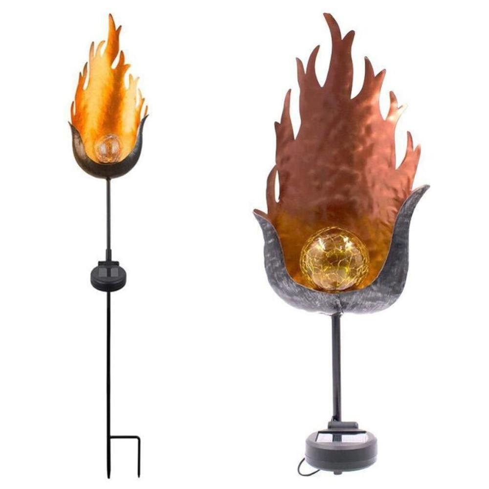 Hjemix | IgnisLuxe LED Hagebelysning med Kunstig Flammeutseende | Solcelledrevet | Stemningsfull Utendørsbelysning | Dekor for Hage og Terrasse