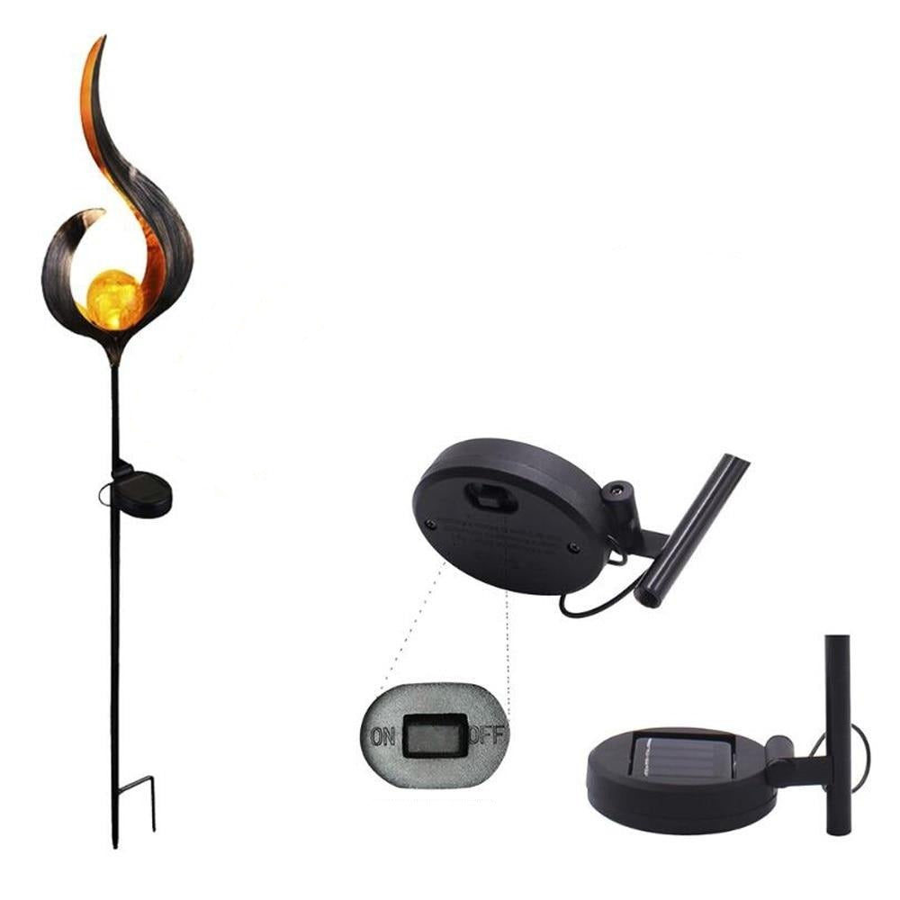 Hjemix | IgnisLuxe LED Hagebelysning med Kunstig Flammeutseende | Solcelledrevet | Stemningsfull Utendørsbelysning | Dekor for Hage og Terrasse