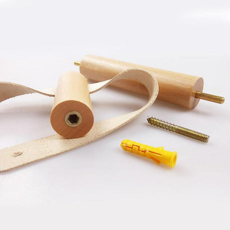 Hjemix | Høy-kvalitets Toalettpapirholder | Eik & Fusk Lær | Minimalistisk Bad Design