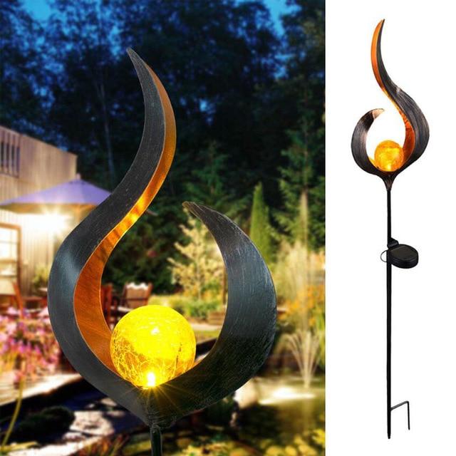 Hjemix | IgnisLuxe LED Hagebelysning med Kunstig Flammeutseende | Solcelledrevet | Stemningsfull Utendørsbelysning | Dekor for Hage og Terrasse