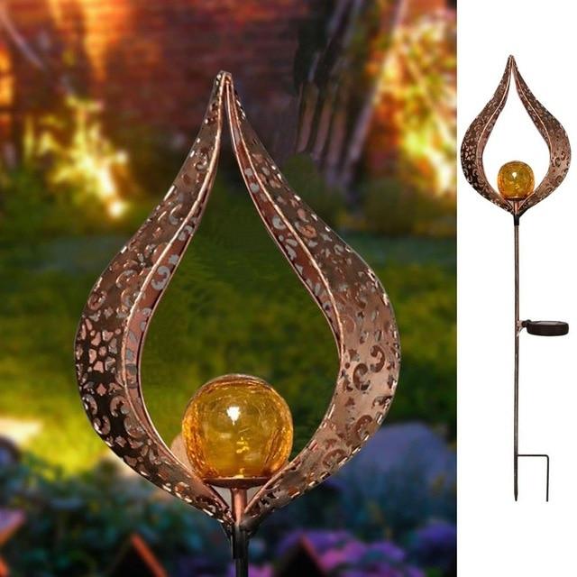 Hjemix | IgnisLuxe LED Hagebelysning med Kunstig Flammeutseende | Solcelledrevet | Stemningsfull Utendørsbelysning | Dekor for Hage og Terrasse