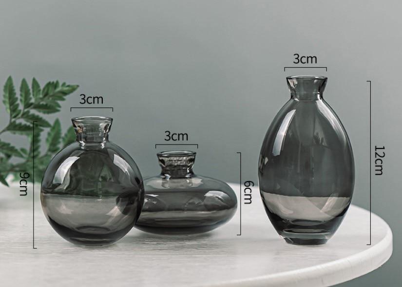 Hjemix | TrioVase Glassvase Sett | Stilig Design | Perfekt Dekorasjon | Tilgjengelig i forskjellige farger
