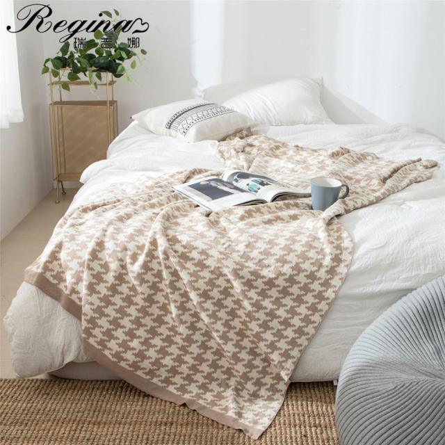 Hjemix | PlaidLuxe Houndstooth Kasteteppe | Rutete Design | Myk & Koselig | Ulike Størrelser