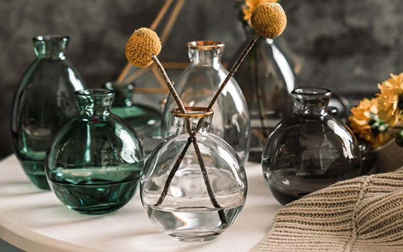 Hjemix | TrioVase Glassvase Sett | Stilig Design | Perfekt Dekorasjon | Tilgjengelig i forskjellige farger