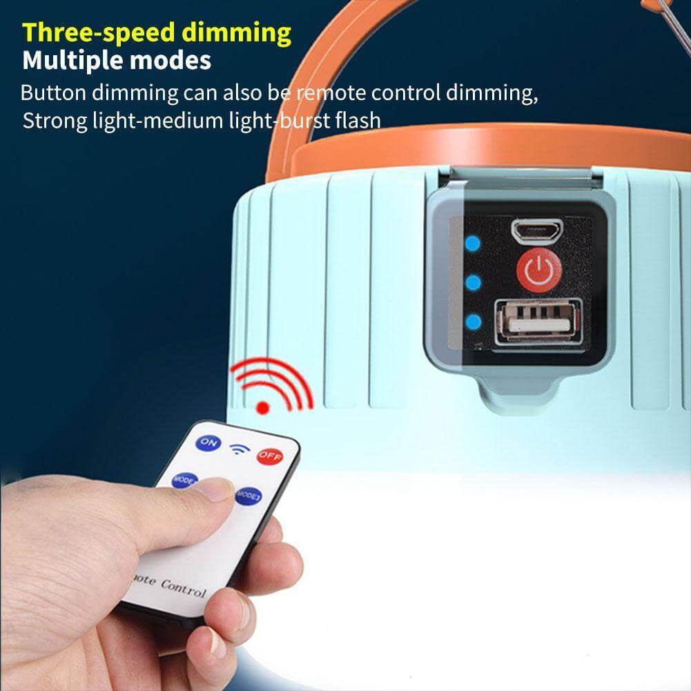 Hjemix | Værbestandig Solcelleoppladbar Camping LED Lampe