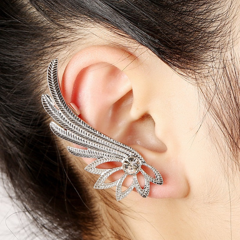 Hjemix | Fashion Alloy Feather Øreklipp Clip on Øredobber
