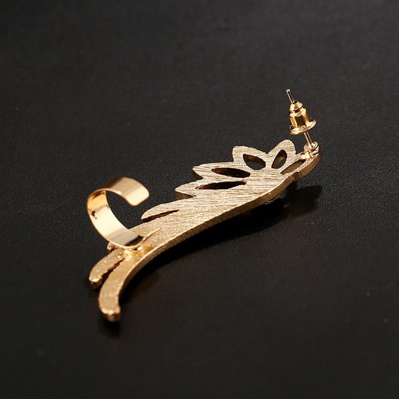 Hjemix | Fashion Alloy Feather Øreklipp Clip on Øredobber