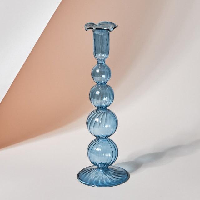 Hjemix | GlowCharm Pastel Glass Candle Holder | decorative candle holders | elegant table decor
