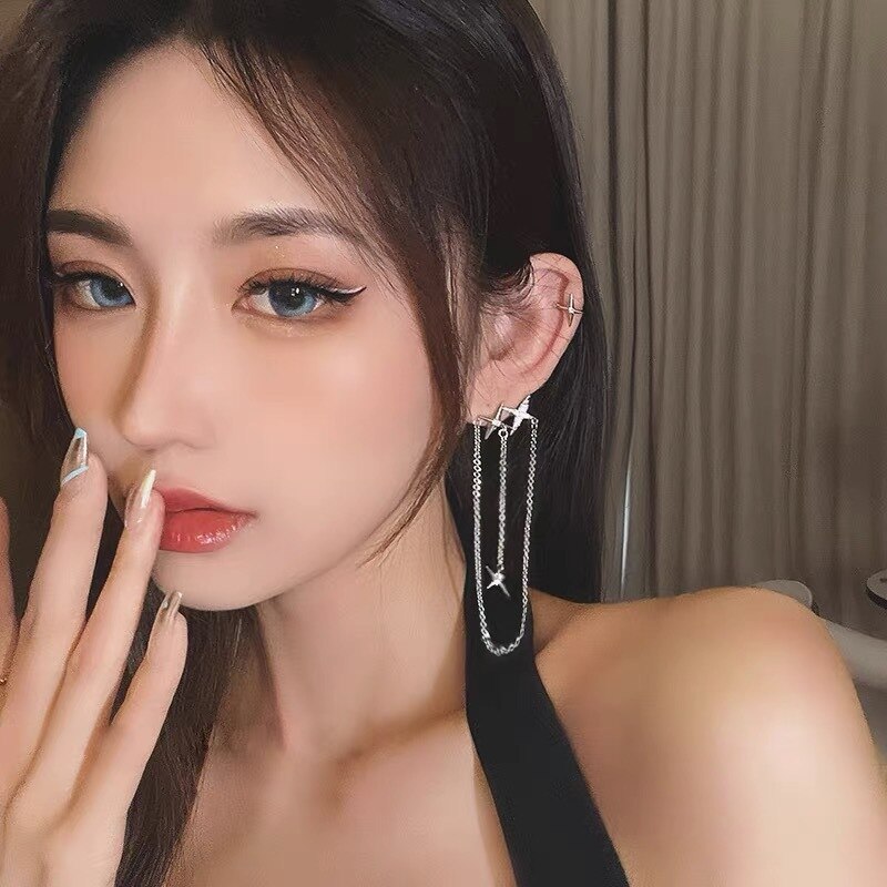 Hjemix | Dyredyr Fugl Frynse Kvinner Øredobber Klips Øre Cuff