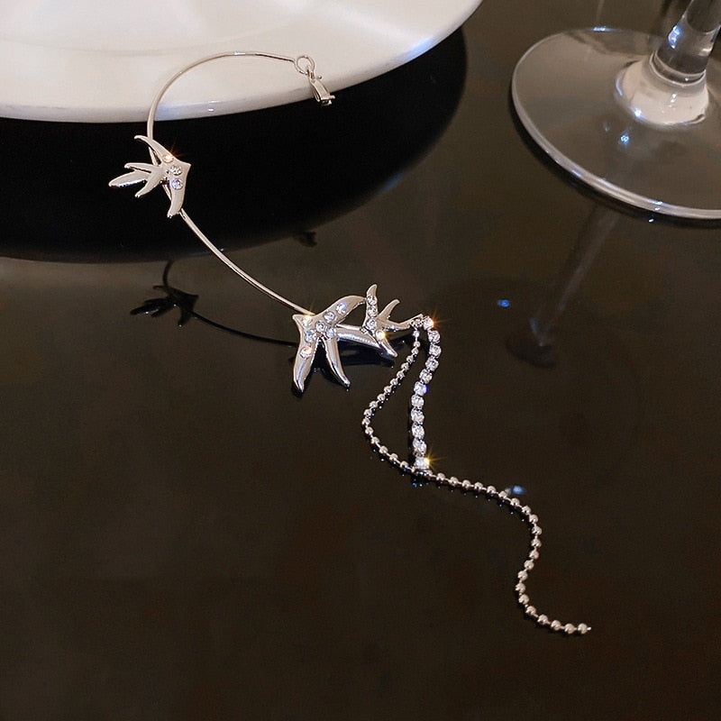 Hjemix | Dyredyr Fugl Frynse Kvinner Øredobber Klips Øre Cuff