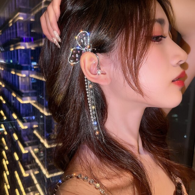 Hjemix | Dyredyr Fugl Frynse Kvinner Øredobber Klips Øre Cuff