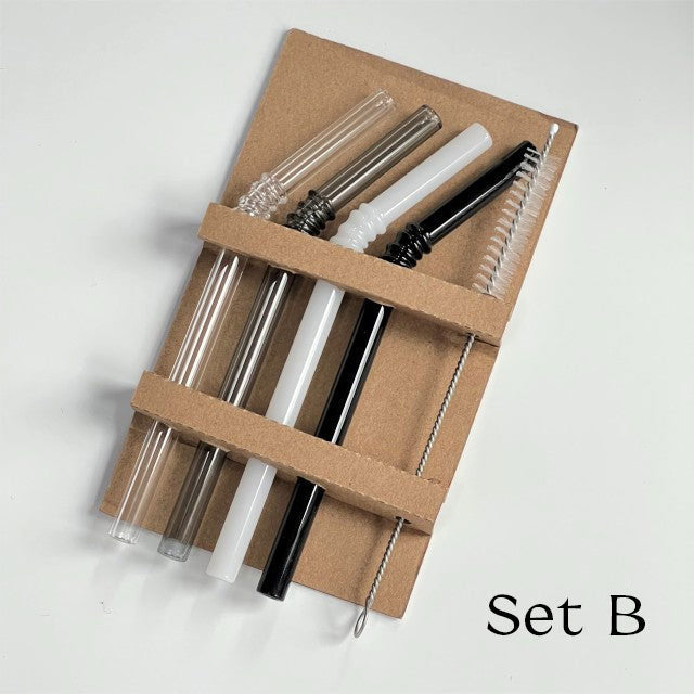 Hjemix | Glass sugerør - Sett med 4