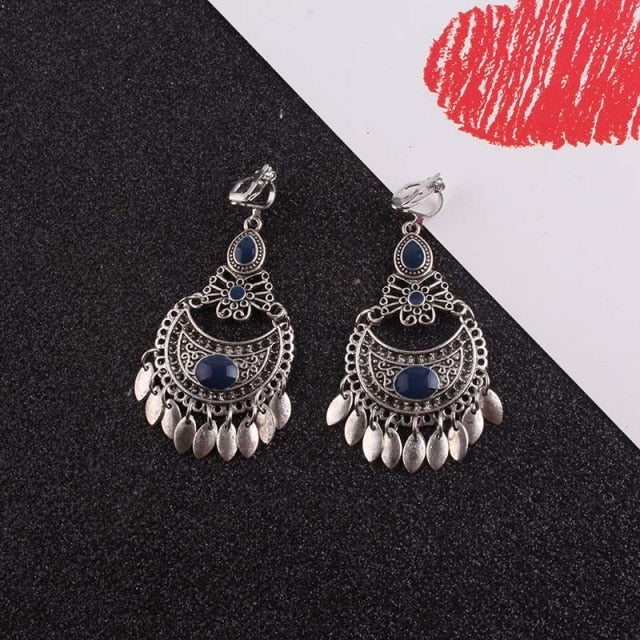 Hjemix | 5 fargede dusk vintage clips øreringer uten piercing