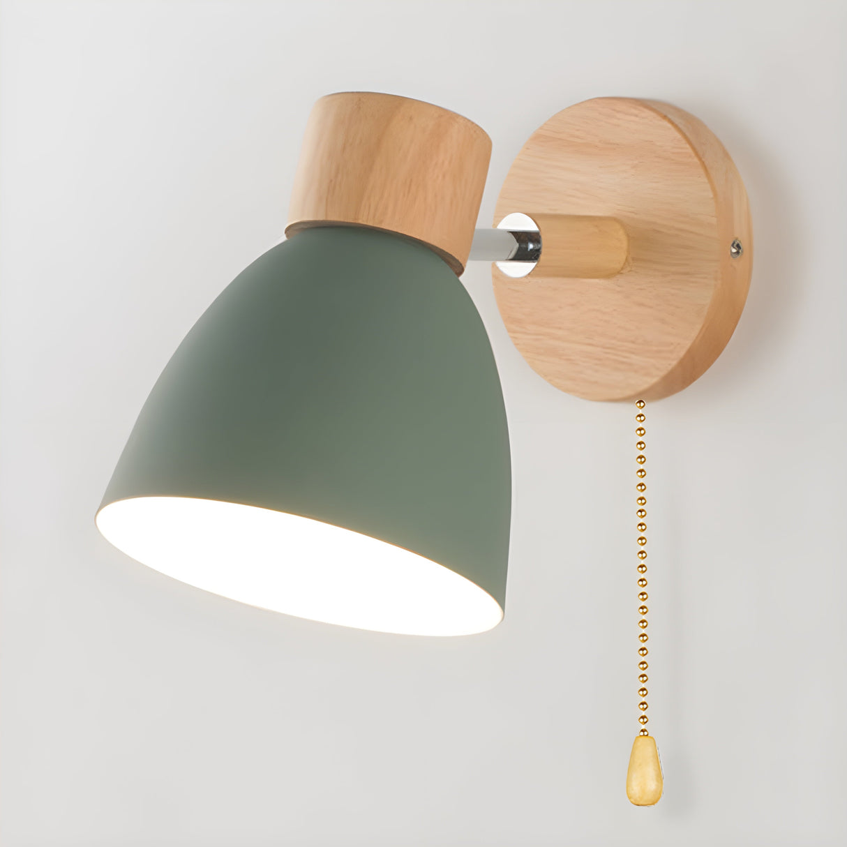 Hjemix | Wood Nordic Vegglampe med Bryter for Soverommet