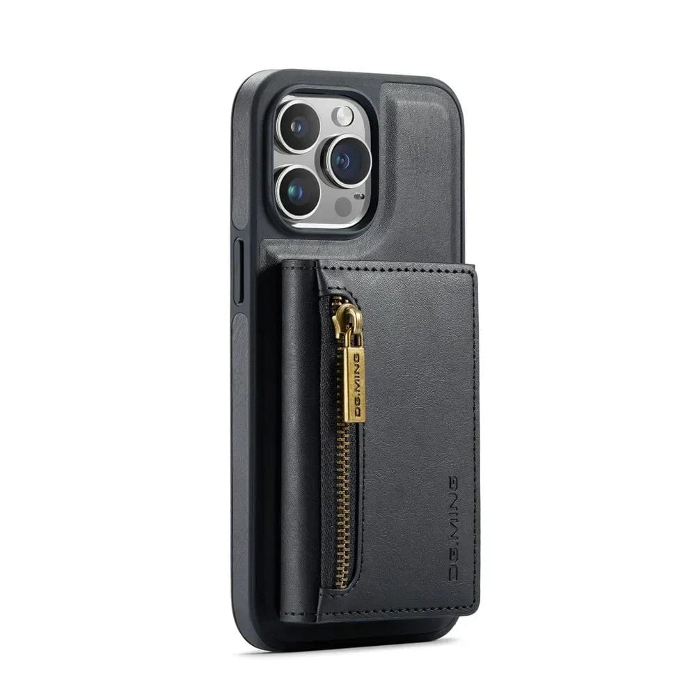 Hjemix | RFID iPhone Lommebok Deksel | Avtakbar Magnetisk Lærbilfeste Støtsikker Deksel