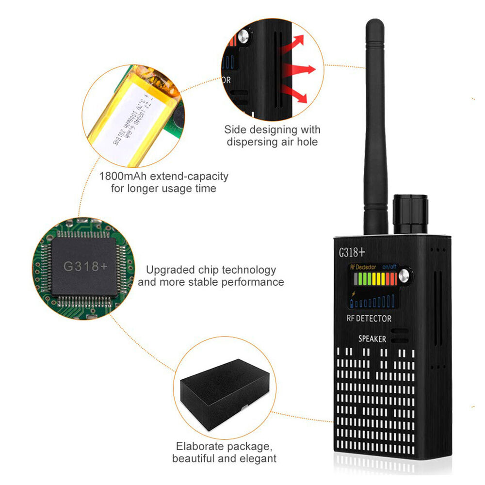 Hjemix | Spy Signal Wall Detector, HF Detector, skjult kamera, laserlinse, GSM GPS enhetsfinner