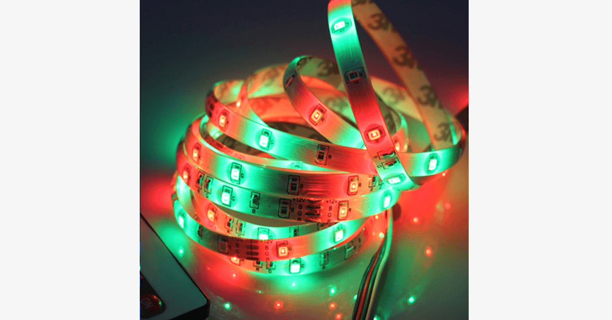 Hjemix | Strip LED Lys – Vanntett Fjernkontroll Vakre Lys