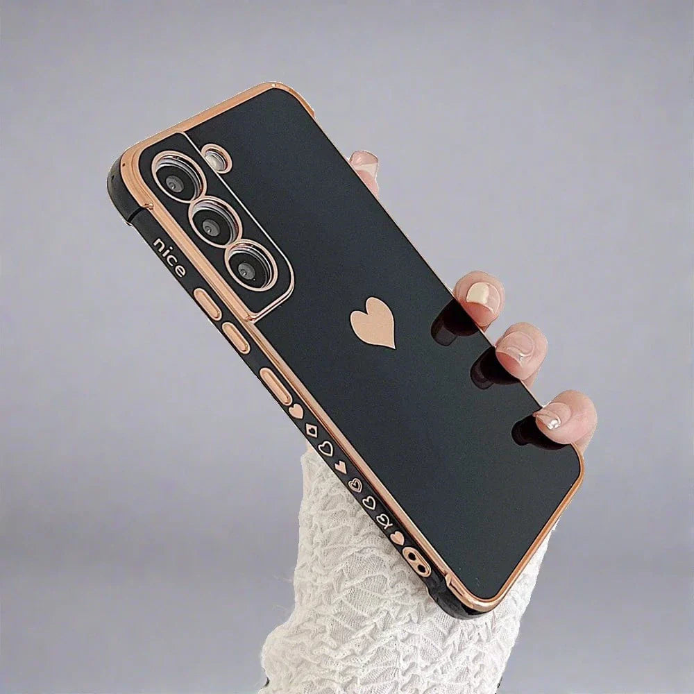 Hjemix | Samsung telefondeksler | Luksuriøs, støtbestandig, platert firkantet etui