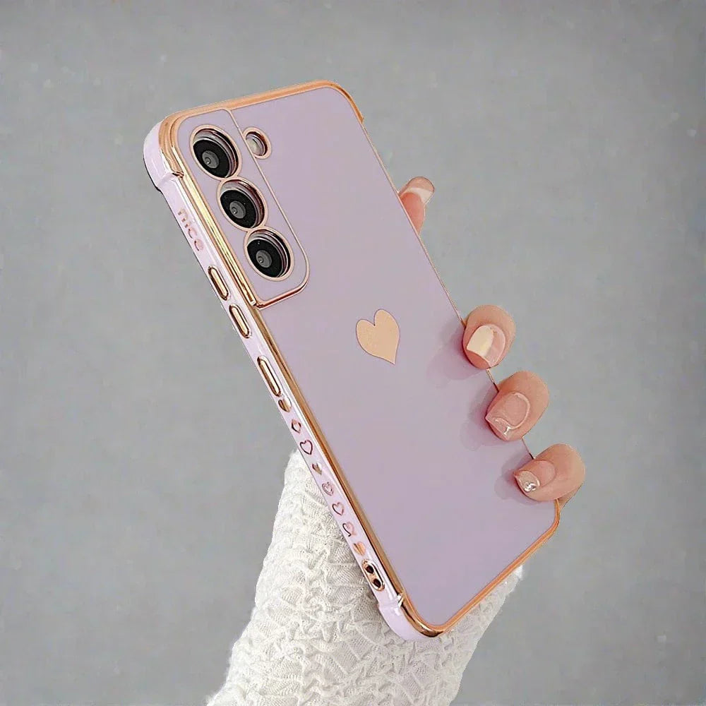 Hjemix | Samsung telefondeksler | Luksuriøs, støtbestandig, platert firkantet etui