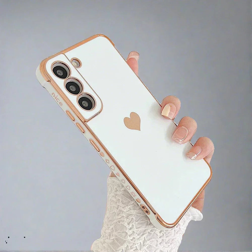 Hjemix | Samsung telefondeksler | Luksuriøs, støtbestandig, platert firkantet etui