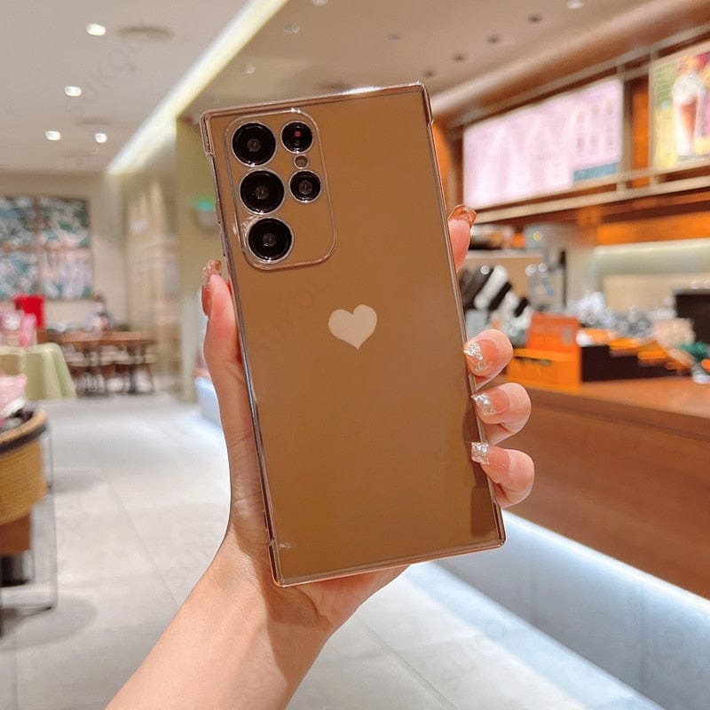 Hjemix | Samsung telefondeksler | Luksuriøs, støtbestandig, platert firkantet etui