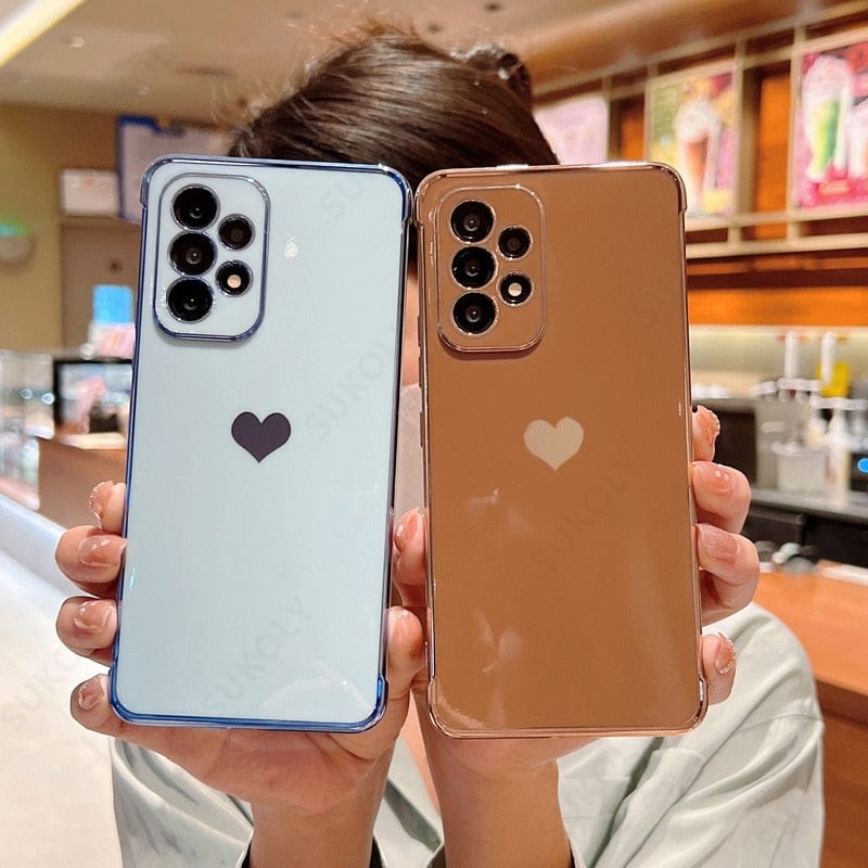 Hjemix | Samsung telefondeksler | Luksuriøs, støtbestandig, platert firkantet etui