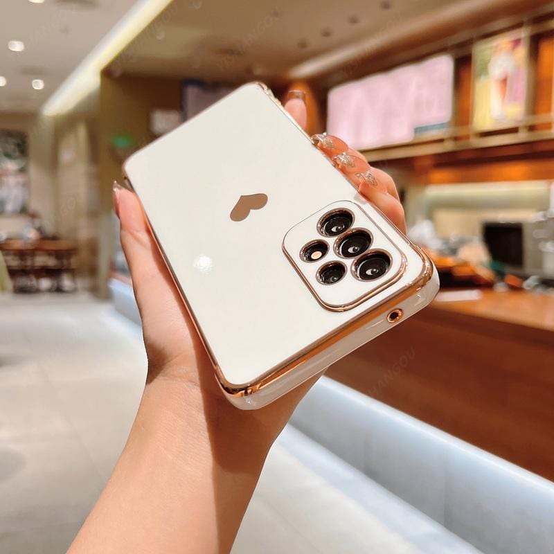 Hjemix | Samsung telefondeksler | Luksuriøs, støtbestandig, platert firkantet etui