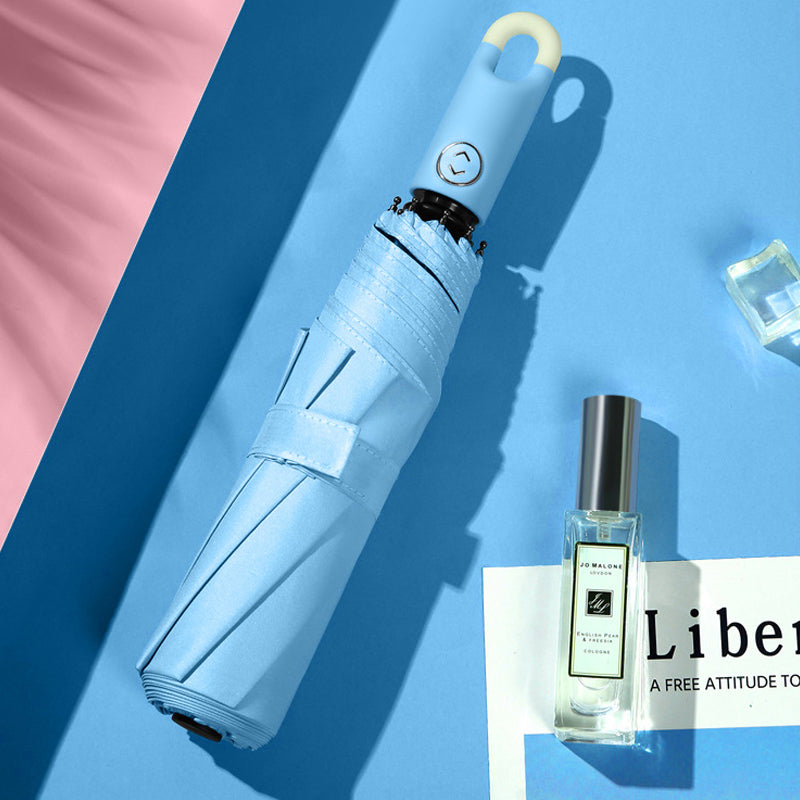 Hjemix | Triple selvåpnende og sammenleggbar paraply med spenne