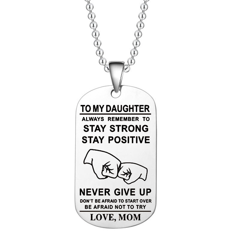 Hjemix | Engelsk alfabet rustfritt stål halskjede