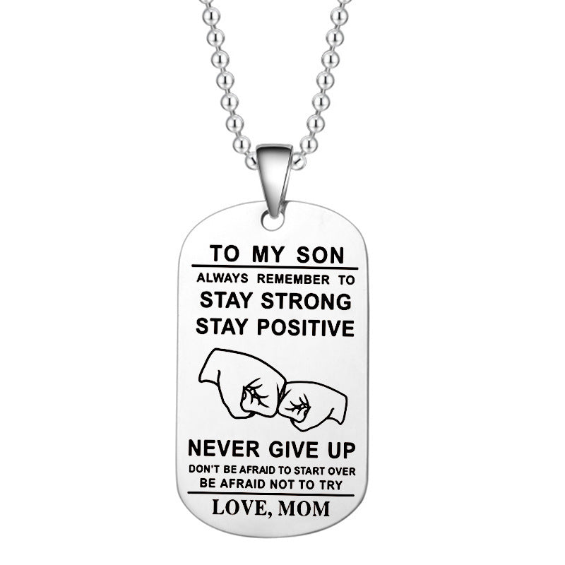 Hjemix | Engelsk alfabet rustfritt stål halskjede