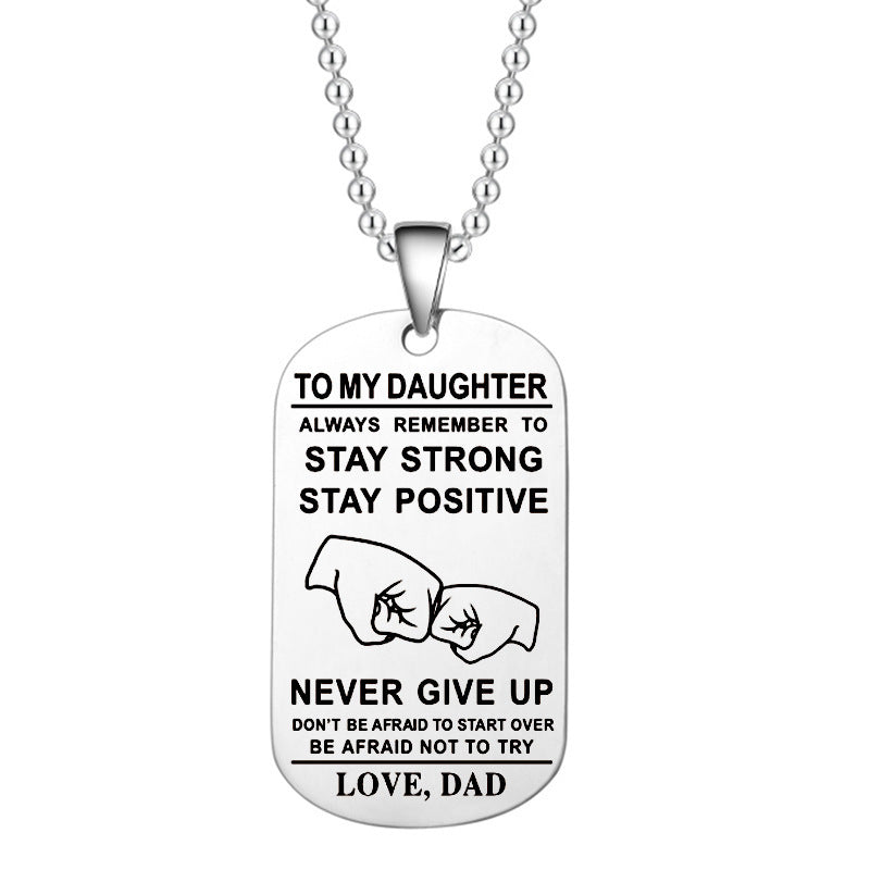 Hjemix | Engelsk alfabet rustfritt stål halskjede