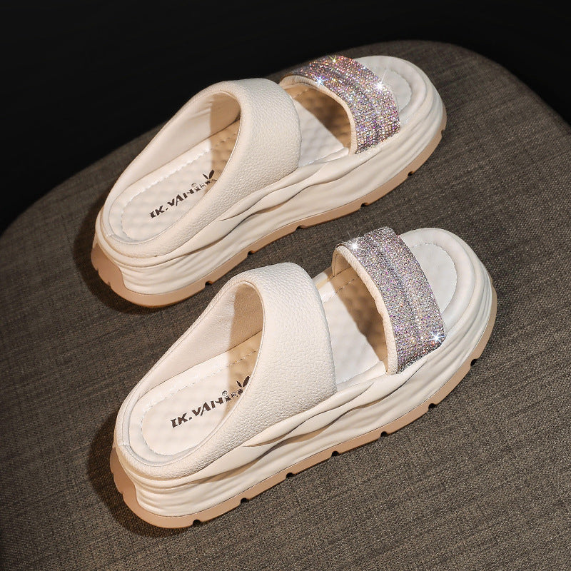 Hjemix | Glitrende Rhinestone Hæl Sandaler