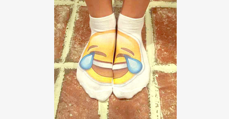 Hjemix | 3D smilende emoji mote ensidig trykk bomull sokker