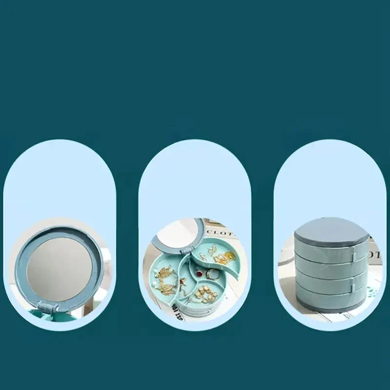 Hjemix | Perfekt Gave-4 Lag Roterbar Smykkeoppbevaringsboks