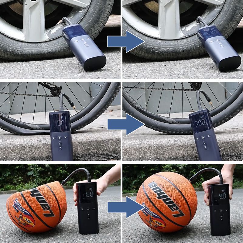 Hjemix | Bærbar trådløs bildekkpumpe luftkompressor - Praktisk gave