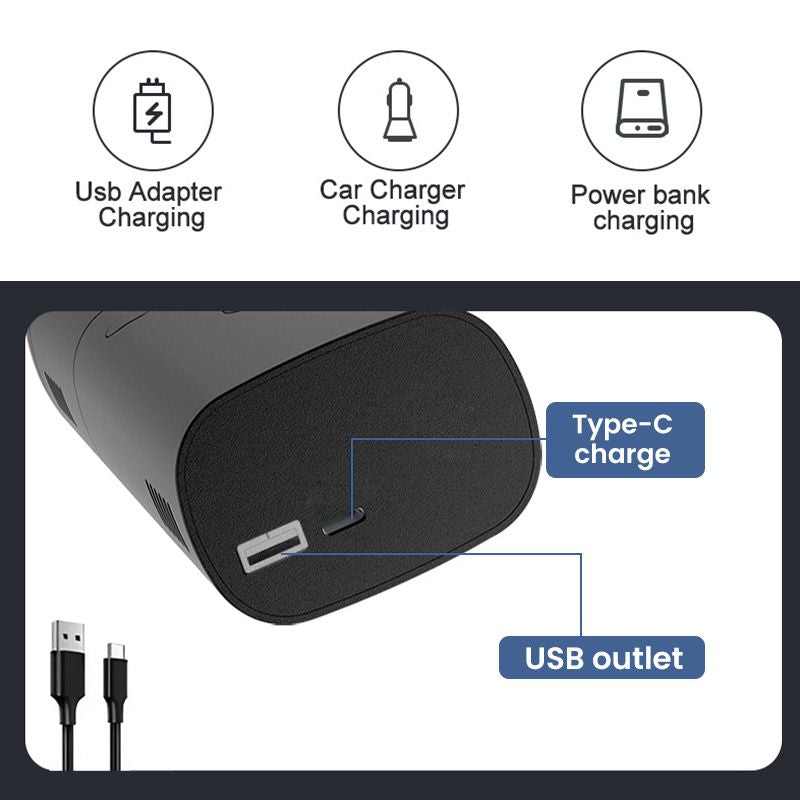 Hjemix | Bærbar trådløs bildekkpumpe luftkompressor - Praktisk gave