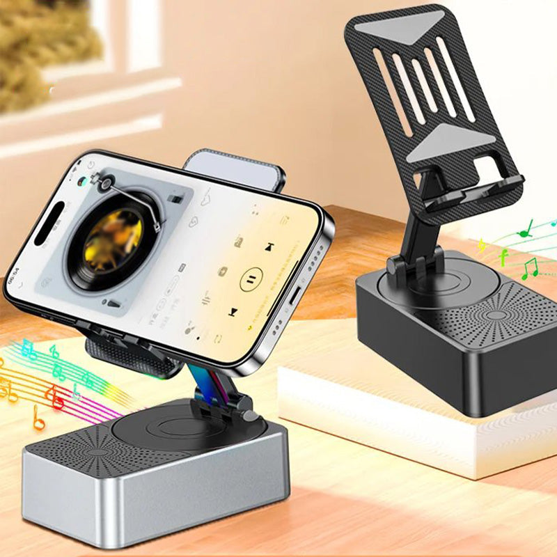 Hjemix | 3 i 1 - trådløs Bluetooth-høyttaler, ladestasjon, telefonstativ