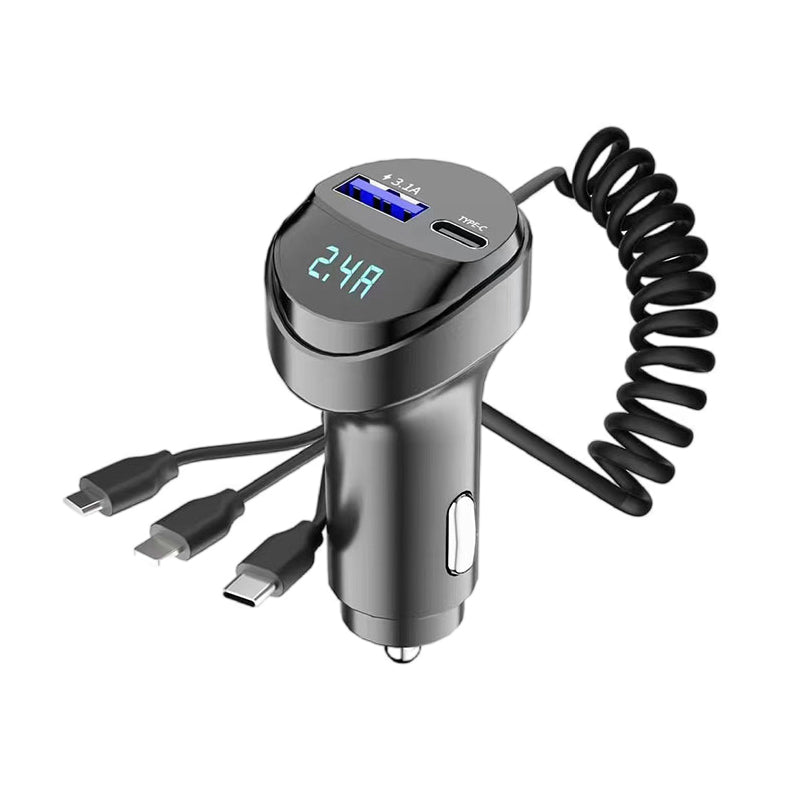 Hjemix | Hurtiglading biladapter med 3-i-1 ladekabel