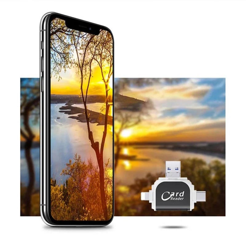 Hjemix | 📲4-i-1 multifunksjonell kortleser med flere porter