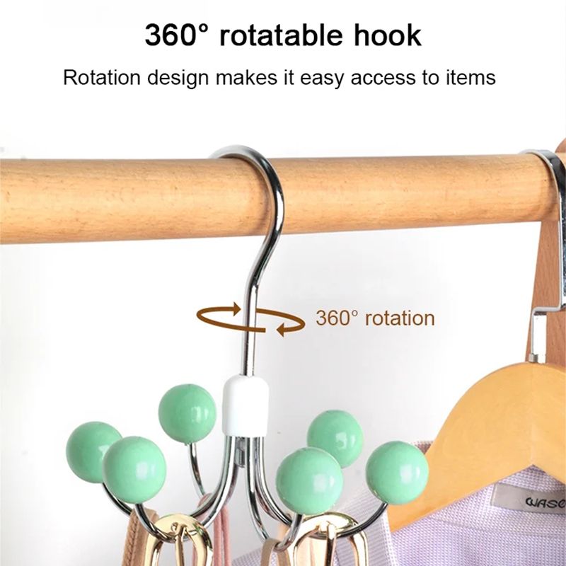 Hjemix | 360° roterbar multifunksjonell oppbevaringskrok med 6 kroker