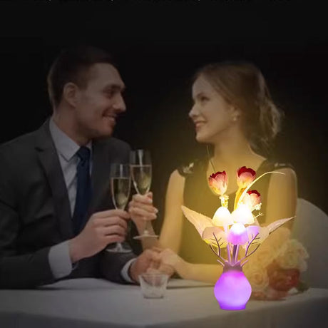 Hjemix | LED-nattlampe i form av simulerte blomster med intelligent styring for soverommet