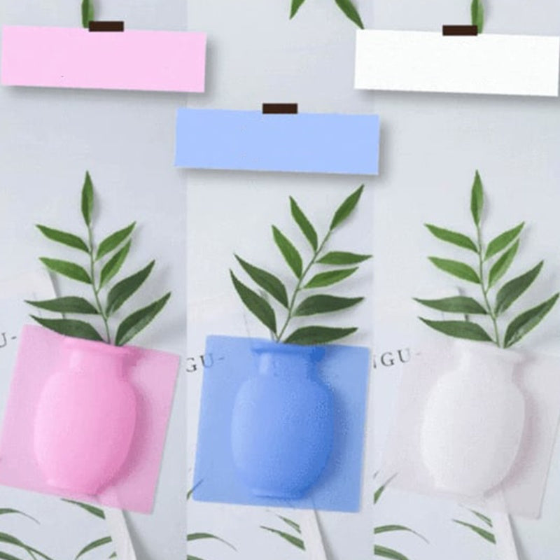 Hjemix | Avtagbar, stansefri vase dekorasjon av silikon for veggmontering