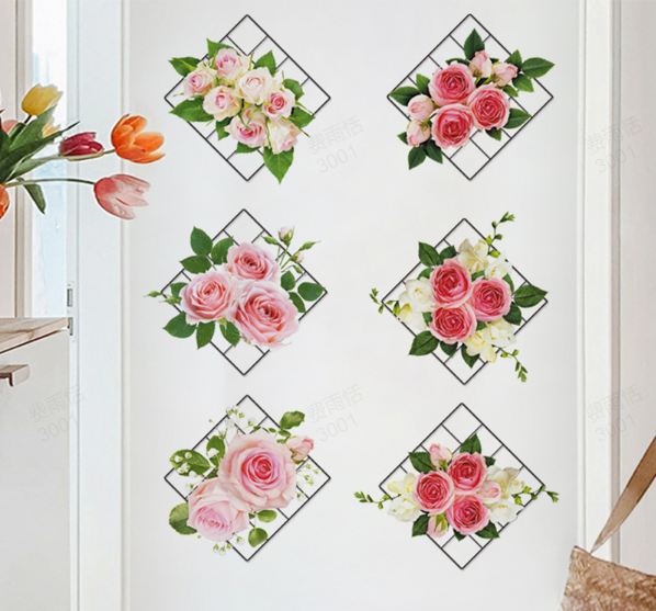 Hjemix | 🌵3D-veggklistremerke med grønn plante