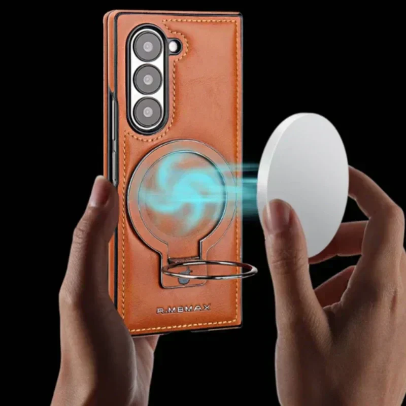 Hjemix | Premium PU lær magnetisk deksel med stativ for Samsung Fold 3/4/5/6