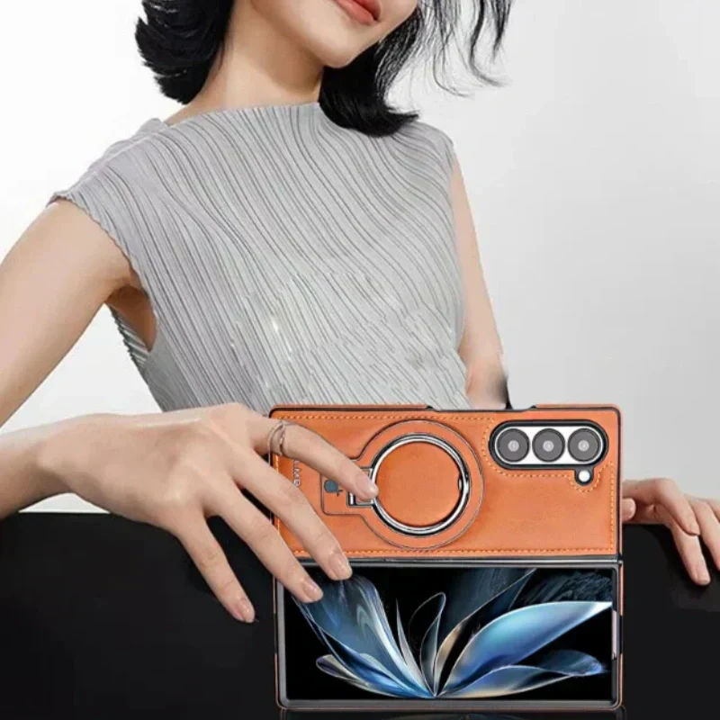 Hjemix | Premium PU lær magnetisk deksel med stativ for Samsung Fold 3/4/5/6