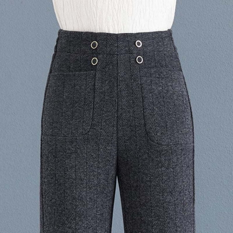 Hjemix | Tykkede, uformelle, rette bukser for kvinner